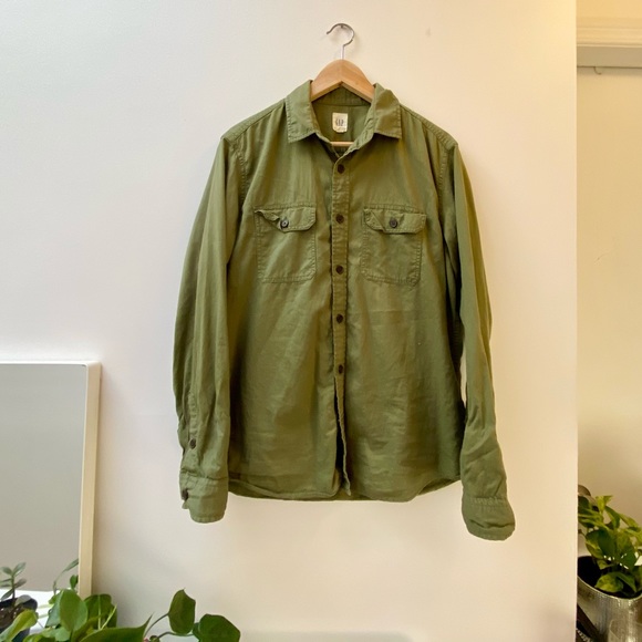 Green Button Up Shirt - Picture 2 of 2